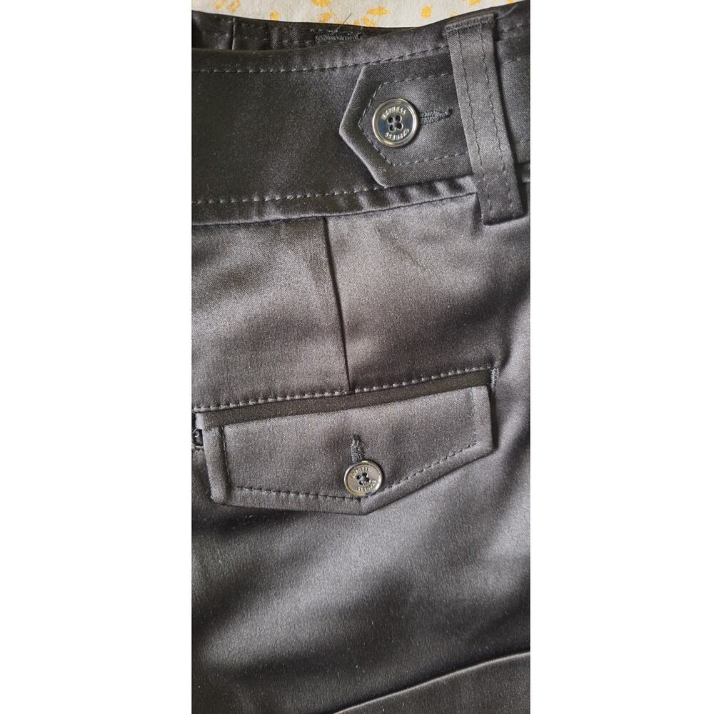 EXPRESS Black Satin Cuffed Dressy Micro Shorts Flap Pockets Y2K Size 2 Small $49 - Picture 7 of 7